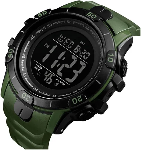 Vista 2 de MASTOP Relojes digitales para hombre, con alarma LED, cronógrafo, relojes deportivos, para exteriores, militares, impermeables, para hombre, Negro