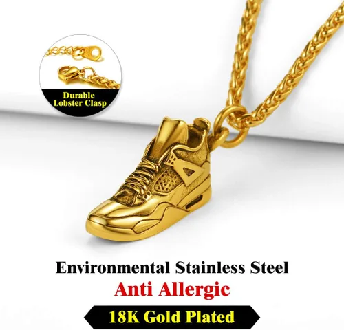 Vista 4 de Richsteel Necklaces for Men Women FootballBasketballBoxing GlovesShoes Pendant Stainless Steel Hip Hop Sports Fan Jewelry