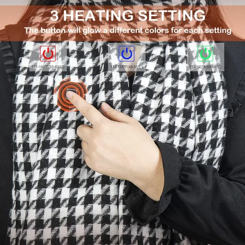 Vista 2 de EN'DA professional Heated Scarf Upgraded with Rechargeable Battery Electric Heated Neck Pad for Winter