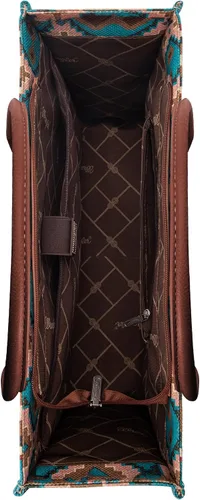 Vista 4 de Wrangler - Cartera para tarjetas de crédito para mujer, estilo bohemio, azteca, con bolsillo con cremallera
