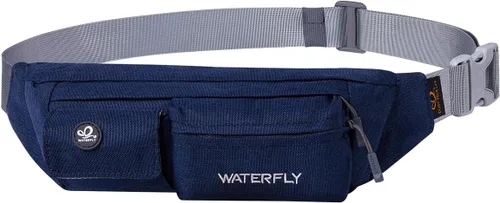 Vista 14 de WATERFLY Riñonera para Mujeres y Hombres Resistente al Agua Pequeña Bolsa de Cintura Delgada con 4 Bolsillos Bolsa Cruzada Ligera para el Pecho que