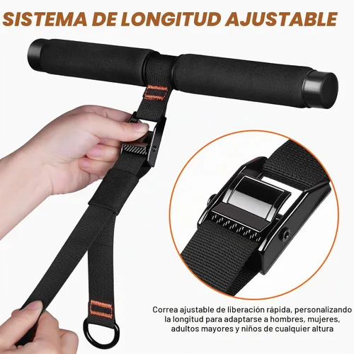 Vista 3 de Adjustable Length Pedal Resistance Band with Handle for Working Out, Replaceable 180Lbs Exercise Bands with Foot Pedals, Home Gym Workout Equipment