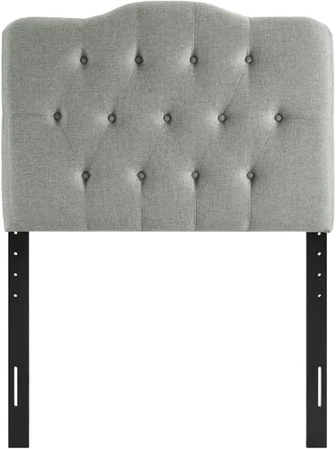 Vista 6 de Modway MOD-5160 Annabel - Cabecero tapizado con botones de estilo capitoné en tela de lino para cama individual en color gris