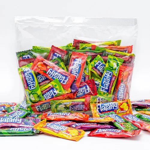 Vista 5 de Caramelo turco suave, 1 libra, caramelo de frutas masticables, sabores surtidos (frambuesa, fresa, manzana, mango, sandía, naranja), a granel