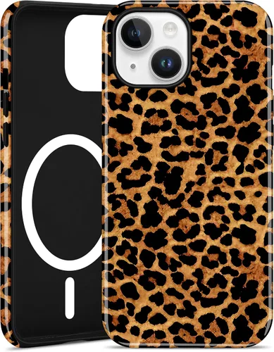 Vista 55 de Jusy Compatible con MagSafe Brown Tortoise Shell Print Phone Case para iPhone 7/8/SE, funda protectora magnética de lujo de TPU suave