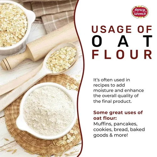 Vista 5 de Harina de avena de grano entero de 4 libras - pura, cultivada en Estados Unidos, para hornear y más, sin OMG, gran sustituto del trigo, por Spicy