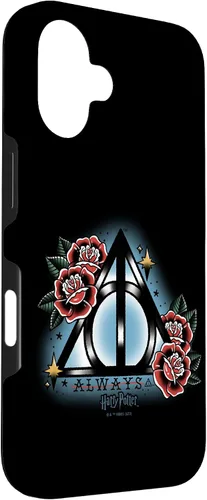 Vista 3 de iPhone 16 Harry Potter Always Deathly Hallows Symbol Floral Portrait Case
