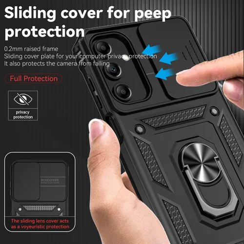 Vista 3 de Funda para Samsung Galaxy A15 5G con cubierta para lente de cámara, protector de pantalla HD, doble capa de grado militar, probada contra caídas