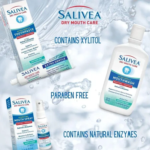 Vista 6 de SALIVEA Spray bucal seco para adultos (paquete de 1) – 250 bombas, espray bucal sustituto de saliva con enzimas salivales naturales y xilitol