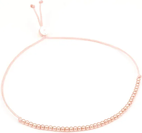 Vista 2 de Lucky Feather Regalos de cumpleaños número 40 para mujer, pulsera de cuentas sumergidas de oro de 14 quilates en cordón ajustable de 7 a 8 pulgadas
