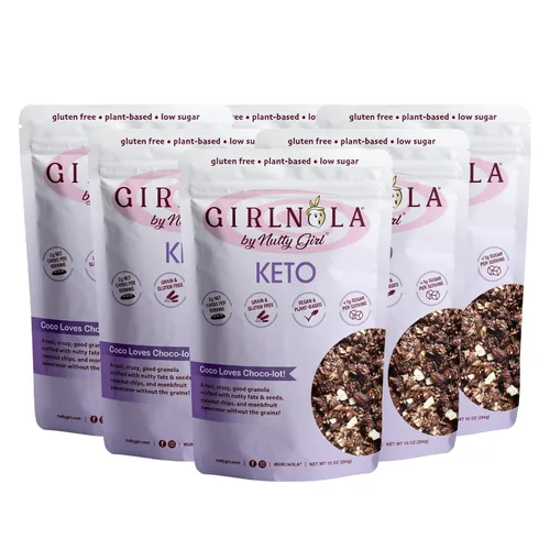 Vista 16 de Cereal de granola bajo en azúcar y bajo en carbohidratos Let's Peanut Butter Party Paquete de 2 Nutty Girl Keto Girlnola®