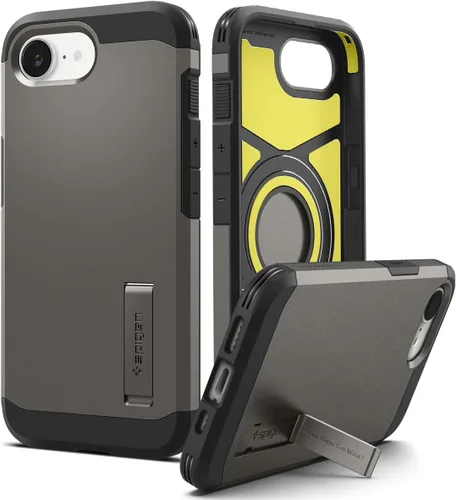 Vista 22 de Spigen Tough Armor MagFit Funda Diseñada para iPhone 15 (2023) [Soporte] [Protección de Grado Militar] Compatible con MagSafe - Negro