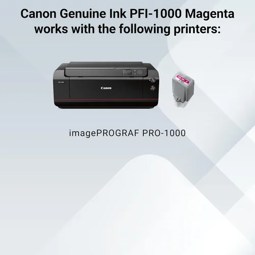 Vista 5 de Canon PFI-1000 Depósito de tinta magenta original, compatible con impresoras ImagePROGRAF PRO-1000
