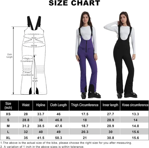 Vista 6 de GSOU SNOW Women Ski Bib Pants Snow Overalls Snowboard Waterproof Windproof Insulated Slim Winter Warm High elasticity