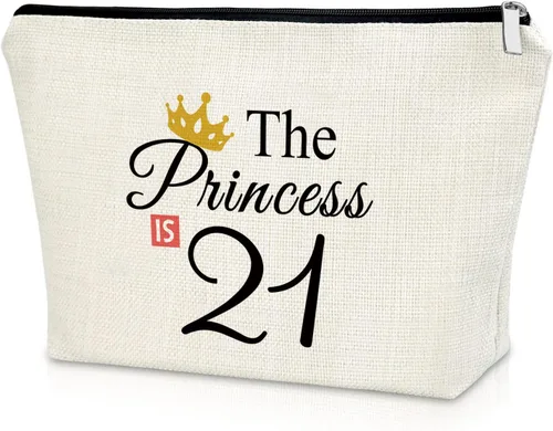 Vista 8 de Sazuwu Bolsa de maquillaje para regalos de cumpleaños número 21 para mujer, Rolling in Vegas para mi cumpleaños número 21