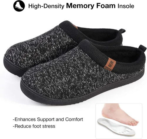 Vista 4 de MERRIMAC Pantuflas antideslizantes de espuma viscoelástica para hombre para interiores