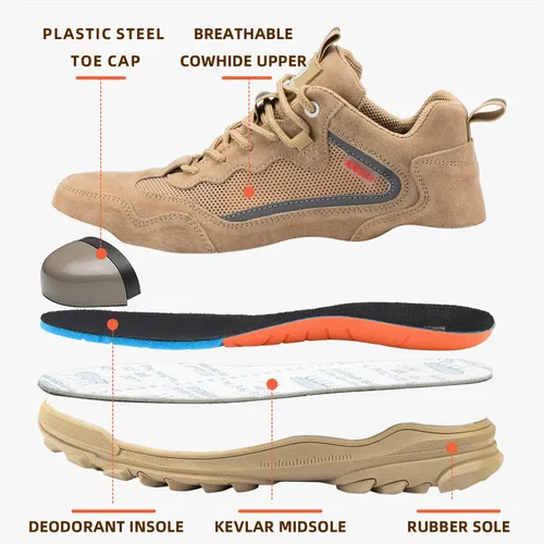 Vista 2 de ND - Zapatos de acero con aislamiento para hombre, ligeros, indestructibles, para trabajo, a prueba de pinchazos, cómodos, sin cordones, para uso