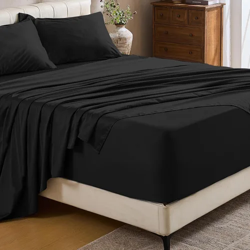 Vista 34 de MEISHANG Sábanas de algodón de 1000 hilos, tamaño Queen, 100% algodón egipcio, tejido satinado, suave y transpirable, certificado Oeko-Tex