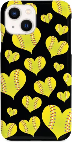 Vista 11 de Inspired Cases - Compatible con iPhone Xs Max - Funda protectora con textura 3D para Apple iPhone Xs Max - Patrón de corazón de sóftbol