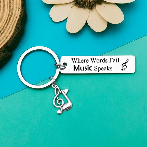 Vista 6 de Llavero de música para amantes de la música, regalos para mujeres y hombres, llavero de nota musical, regalo para profesores de música, regalo
