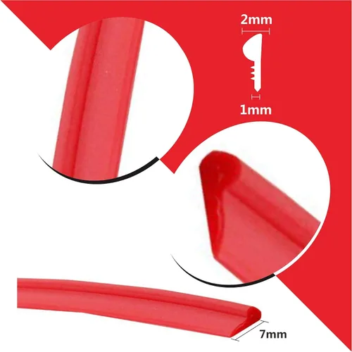 Vista 3 de Tira de ajuste de hueco para panel de puerta de moldura decorativa roja para interior de automóvil de 10 pies (9.8 ft)