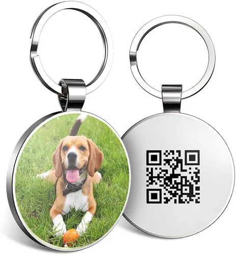 Vista 10 de Etiquetas de perro QR personalizadas para mascotas, etiquetas de identificación de código QR, etiquetas de identificación de mascotas inteligentes