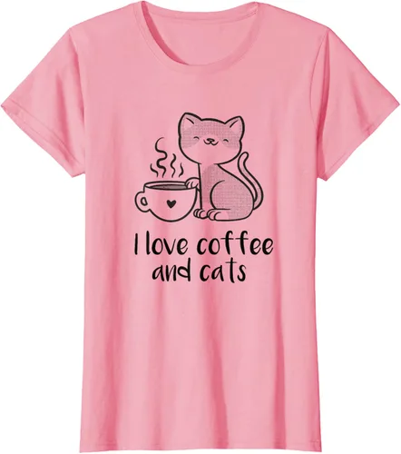 Vista 10 de I love coffee and cats Tazas de granos de café Camiseta de gato café, Blanco, S