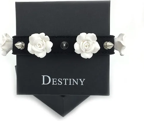 Vista 2 de Destiny Love Gargantilla hecha a mano con flor de rosa, collar de terciopelo con caja para mujeres y hombres