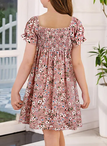 Vista 4 de blibean Vestido bohemio de verano para niña de 4 a 13 años