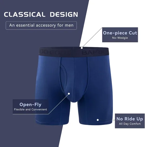 Vista 2 de BAMBOO COOL Ropa interior para hombre para hombre, excelente soporte en forma de U, ropa interior de viscosa de bambú suave (paquete de 4)