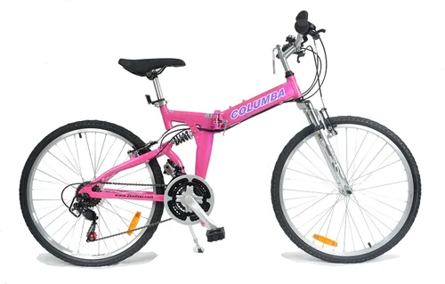Vista 2 de Columba Bicicleta plegable de aleación de 26 pulgadas con 18 velocidades y doble suspensión