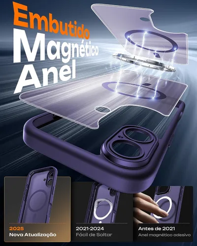 Vista 769 de TOCOL Funda para iPhone 11, compatible con Magsafe, protección completa de cámara, imanes integrados, protección contra caídas, funda translúcida