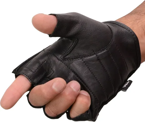 Vista 3 de MENS PERFORATED FULL PIECE FINGERLESS WGEL PADDED PALM HOLES VERY SOFT LEATHER