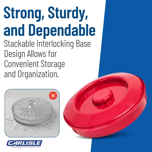 Vista 6 de Carlisle FoodService Products 047005 Servidor de tortilla apilable con tapa, 7-1/4 pulgadas/2 pulgadas, rojo