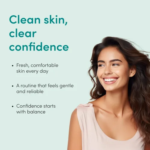 Vista 8 de Hers Clear Waters Limpiador facial – Ácido hialurónico, escualano y extracto de té verde – Lavado facial hidratante para todo tipo de piel – pH