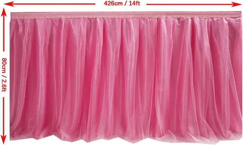 Vista 2 de Falda para mesa de tutú de tul, decoración de mesa rectangular o redonda para fiesta de boda, dama de honor, hermana, disfraz, moda de lujo