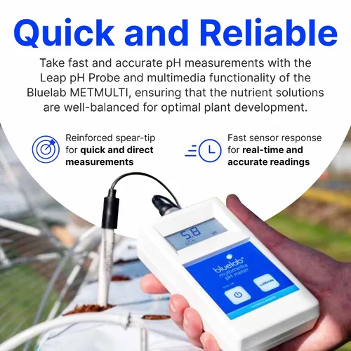 Vista 3 de Bluelab METMULTI Medidor de pH Multimedia – Medidor de pH digital de nutrientes hidropónicos y del suelo portátil para medir los niveles de pH