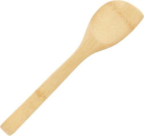 Vista 4 de BambooMN Juego de utensilios de bambú orgánico, espátula, cuchara, pinzas - 8 piezas