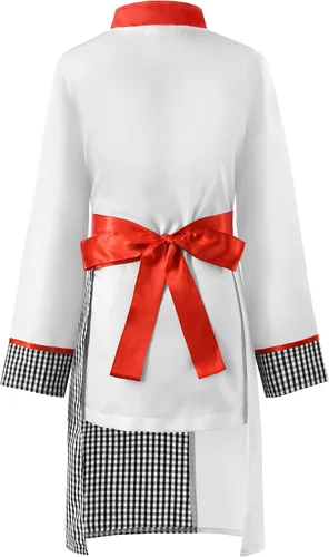 Vista 2 de ReliBeauty Conjunto de disfraz de chef para niños y niñas, juego de rol con delantal desmontable