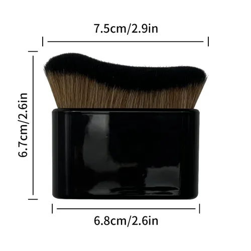 Vista 6 de 2 brochas de bronceado corporal, brocha de maquillaje de sirena, brocha grande de maquillaje para base Kabuki para maquillaje de cara bronceada Negro
