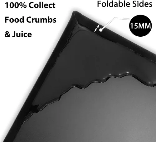Vista 3 de WK Juego de 3 tapetes/tablas de cortar de plástico flexibles con labio, tabla de cortar plegable para cocina, tablas de cortar negras para carne