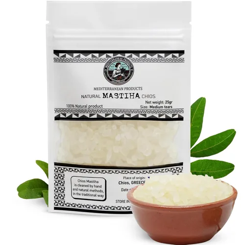 Vista 10 de Mastiha Chios Orgánico 20G – Goma de mastique griega 100% natural, vegana y sin gluten ni azúcar, resina auténtica de lágrimas de mastique