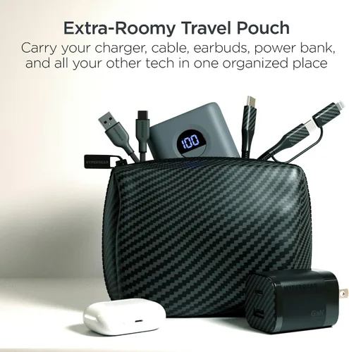 Vista 7 de Cargador de pared USB-C GaN de 30 W, bolsa de viaje, cable USB-C y Lightning 2 en 1, kit de cable de carga súper rápido para iPhone, iPad, teléfonos