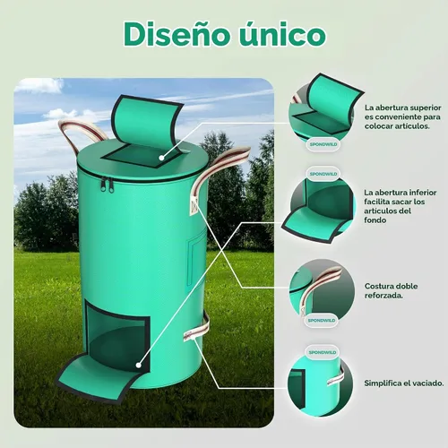 Vista 6 de Bolsas de basura de 32 galones para patio, bolsas reutilizables