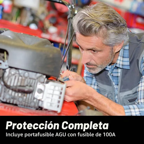 Vista 4 de InstallGear Cable de alimentación AWG calibre 8 de 1 pie con portafusibles AGU de 100 amperios – 99.9% de cobre libre de oxígeno Cable de calibre