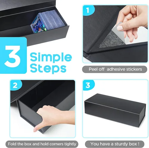 Vista 6 de Vowcarol Caja de almacenamiento para tarjetas coleccionables, caja de almacenamiento de carga superior, caja de pasatiempos para 800 tarjetas, 1