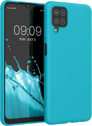 Vista 175 de kwmobile Funda compatible con Samsung Galaxy A12 - Funda protectora de silicona TPU suave y delgada - Azul Báltico
