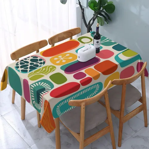 Vista 33 de Mantel decorativo con patrón azteca, estilo nativo étnico, bohemio, geométrico, verde, para cocina, banquete de fiesta y vacaciones, color negro