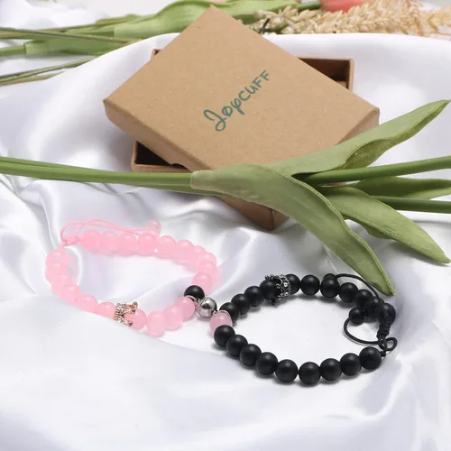 Vista 6 de Pulseras magnéticas a juego con tu novio y novia con cuentas para mujeres, hombres, amantes de los mejores amigos, pulseras de conexión para regalo