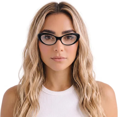 Vista 2 de 2SeeLife Gafas de lectura de ojo de gato de gran tamaño para mujer, ajuste mediano-grande, marco resistente, bisagras de resorte, lectores de ojo